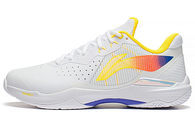LiNing Thunder Series Anti-Slip Wear-Resistant Low-Top Badminton Shoes Unisex Standard White