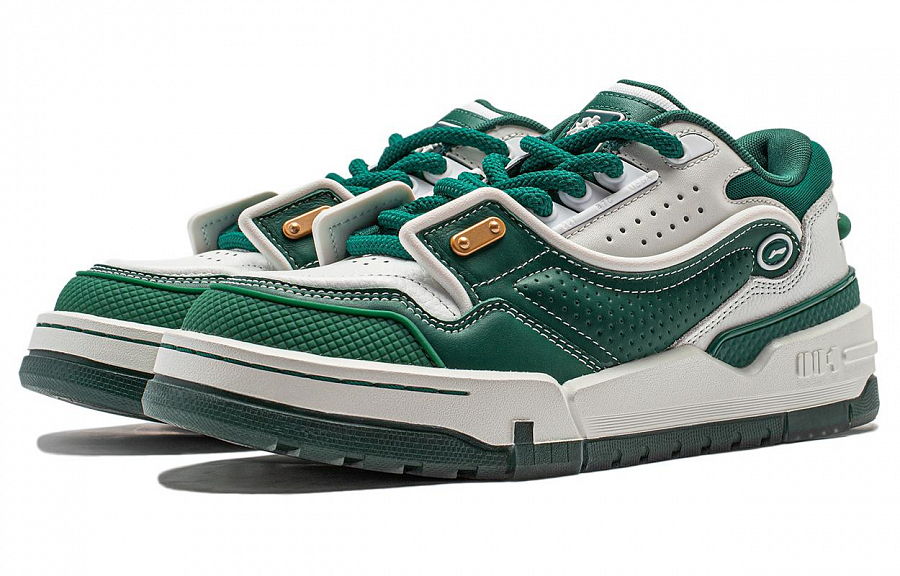 LiNing 001 BTC MEGA Slip-Resistant Cushioning Wear-Resistant Support Low-Top Skateboard Shoes Women's White Green купить в интернет-магазине Yoocart с быстрой доставкой по России.