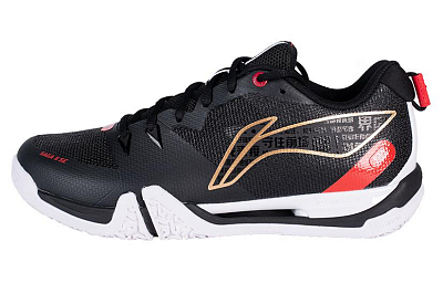 LiNing 2 SE Slip Resistant, Abrasion Resistant, Lightweight Low Top Badminton Shoes Unisex Black Red
