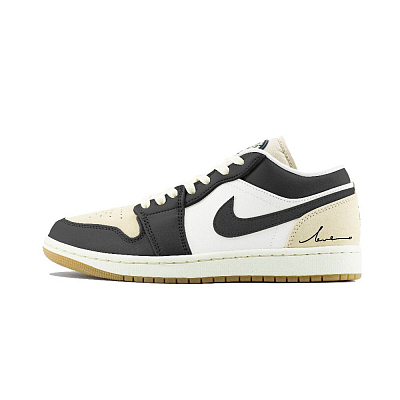 Jordan Air Jordan 1 Low Dongdan Abrasion Resistant Low Top Vintage Basketball Shoes Men's White Brown