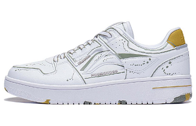 LiNing Tianji Anti-Slip Wear-Resistant Low-Top Skateboard Shoes Men's White Gold
