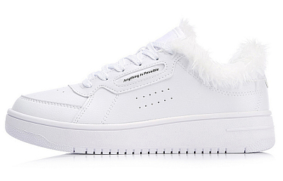 LiNing Sports Fashion Collection Warm Anti-Slip And Wear-Resistant Lightweight Low-Top Skateboard Shoes Women's White