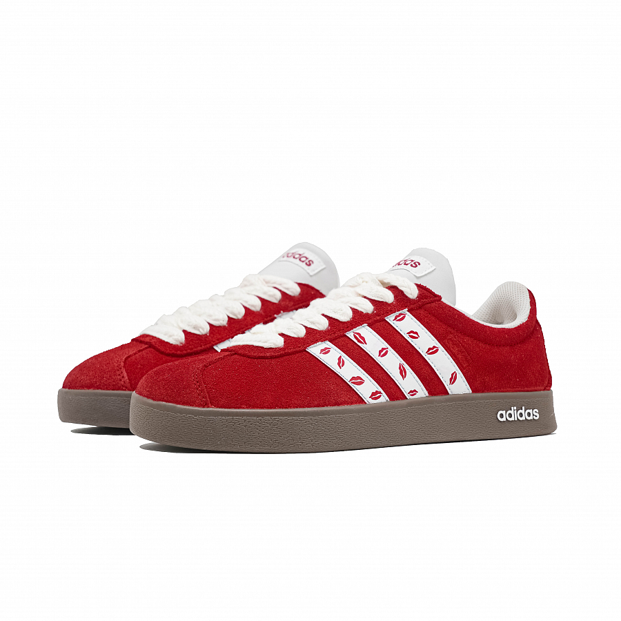 Adidas VL COURT 2.0 Abrasion Resistant Low Top Skateboard Shoes Unisex White Red купить в интернет-магазине Yoocart с быстрой доставкой по России.