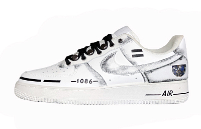 Nike Air Force 1 Low 07 Air Force 1 Low-Top Skateboard Shoes Men's White Black