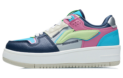 LiNing Tianji Anti-Slip Wear-Resistant Lightweight Breathable Low-Top Skateboard Shoes Women's Blue Black Red