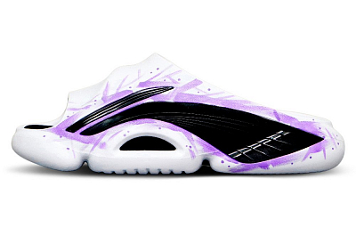 LiNing BADFIVE Slide Quiet Slide Slippers Men's White Black