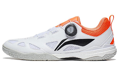 LiNing Mage Pe Cushioning Low-Top Table Tennis Shoes Unisex White Orange