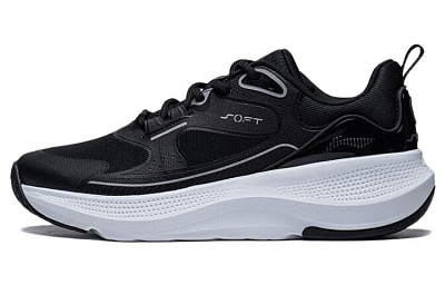 LiNing SOFT GO Go Anti-Slip And Wear-Resistant Breathable Low-Top Casual Shoes Women's Black White