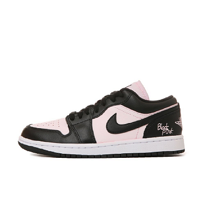 Jordan Air Jordan 1 Abrasion Resistant Low Top Vintage Basketball Shoes Unisex Black Pink