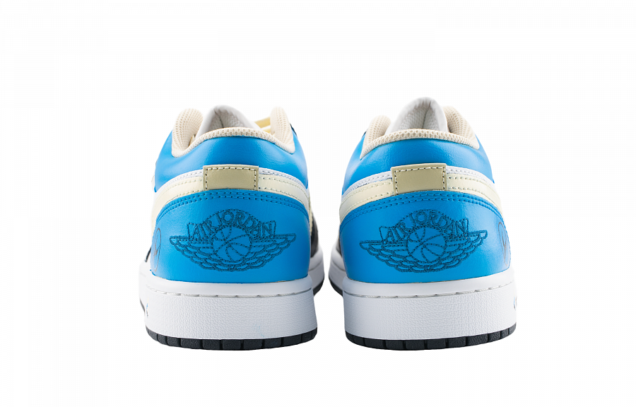 Jordan Air Jordan 1 Lightning 2.0 Abrasion Resistant Low Top Vintage Basketball Shoes Unisex White Blue Black купить в интернет-магазине Yoocart с быстрой доставкой по России.