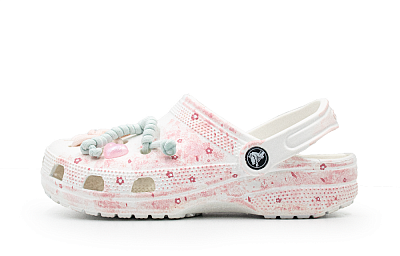 Crocs Classic Clog Flower Encounter Love Letter Clogs Unisex White