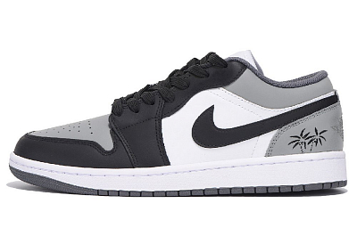 Jordan Air Jordan 1 Abrasion Resistant Coverage Low Top Vintage Basketball Shoes Unisex Light Gray