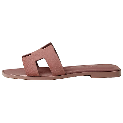 HERMES Oran Quick Dry Slide Slippers Women's Dark Red