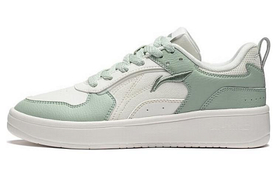 LiNing Spike Years Anti-Slip Wear-Resistant Breathable Height Increasing Low-Top Skateboard Shoes Women's White Green