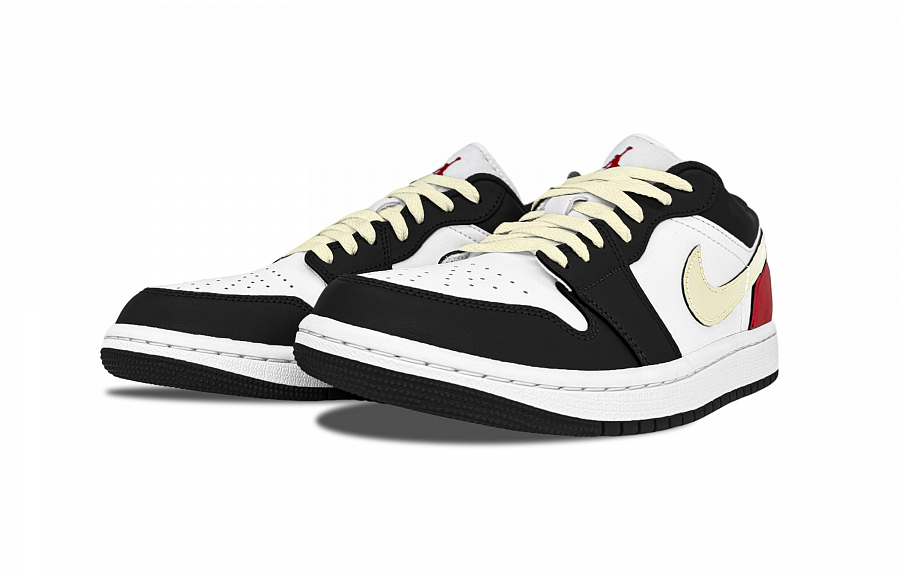 Jordan Air Jordan 1 Red Alert Abrasion Resistant Low Top Vintage Basketball Shoes Unisex Red Black купить в интернет-магазине Yoocart с быстрой доставкой по России.