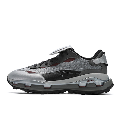 FILA KM2 Abrasion Resistant Breathable Low Top Casual Shoes Men's Gray Silver