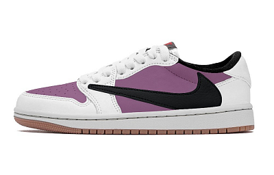 Travis Scott X Jordan Air Jordan 1 Vintage Basketball Shoes Unisex Low Top Black