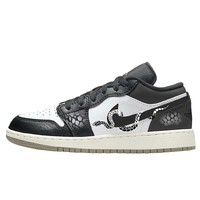 Jordan Air Jordan 1 Luring The Snake Out Of The Den Low Top Vintage Basketball Shoes Unisex Black