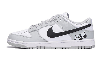 Nike Dunk Slip-Resistant Low-Top Skateboard Shoes Men's Gray White