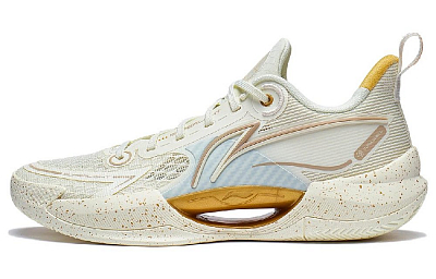 LiNing Super Light V2 Breathable Support Cushioning Wear-Resistant Rebound Low-Top Basketball Shoes Men's Beige Brown