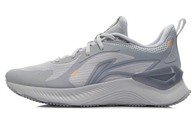 LiNing YueYing Element Cushioned Slip Resistant Breathable Low Top Marathon Running Shoes Men's Microcrystalline Gray