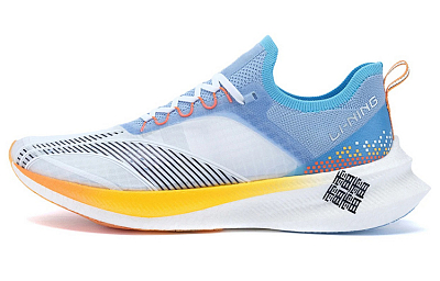 LINING Feidian Challenger Running Shoes Men's Low top Standard White/New Aurora Blue