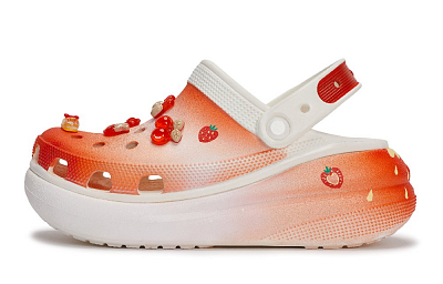 Crocs Crush Clog REGO Hot Dog, Strawberry Gummies Clogs Unisex Bone White Red