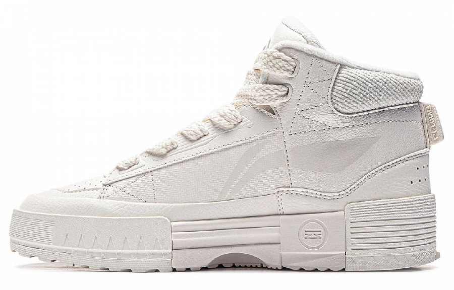LiNing Mileage Anti Slip Wear Resistant Mid Top Skateboard Shoes Women's White купить в интернет-магазине Yoocart с быстрой доставкой по России.