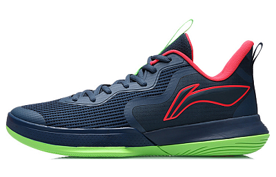 LINING Flash Basketball Shoes Men Low-Top Blue/Red/Green