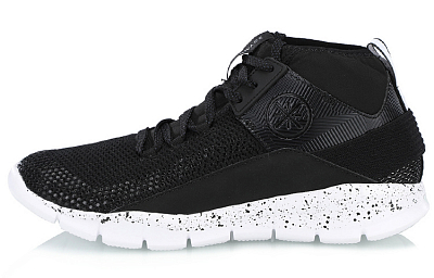LiNing Mid-Top Basketball Shoes Unisex Black White