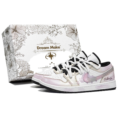 Jordan Air Jordan 1 Guava Delight Shock Absorbers Low Top Vintage Basketball Shoes Unisex White Pink
