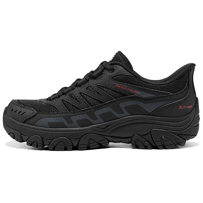 Skechers OUTDOOR WOMENS Breathable Rebound Grip Low Top Mountaineering Hiking Shoes Women's Black Red