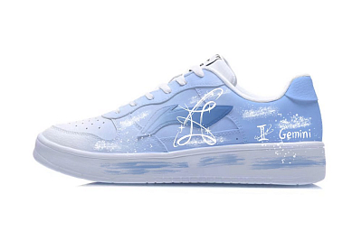 LiNing Pontoon Boats Cushioning, Abrasion Resistant, Height Increasing Low top Skateboard Shoes Unisex Blue White