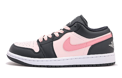 Jordan Air Jordan 1 Slip Resistant And Abrasion Resistant Coverage Low Top Vintage Basketball Shoes Women's Pink