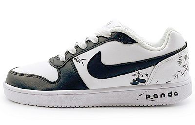 Nike EBERNON Low Top Skateboard Shoes Women's Black White