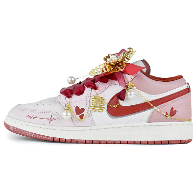 Jordan Air Jordan 1 Abrasion Resistant Low Top Vintage Basketball Shoes Women's Pink