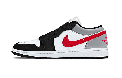 Jordan Air Jordan 1 Red Shadow By The Boat Support Low Top Vintage Basketball Shoes Unisex Black Gray