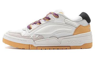 LINING Journey V2 Skateboard Shoes Women's Low-Top Ecru/Gold Apricot