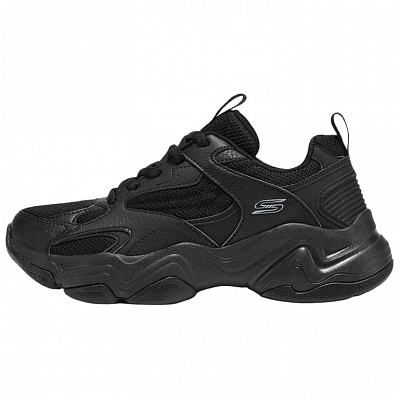 Skechers DLITES Abrasion Resistant Low Top Chunky Sneakers Women's Black