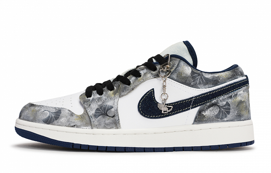 Jordan Air Jordan 1 Vintage Basketball Shoes Men Low Top Black/White/Blue/Gray купить в интернет-магазине Yoocart с быстрой доставкой по России.