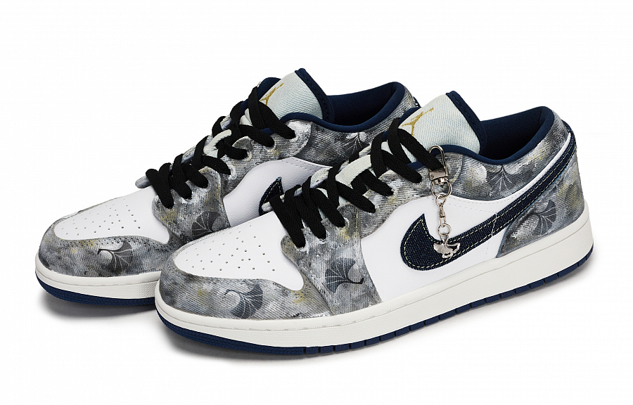 Jordan Air Jordan 1 Vintage Basketball Shoes Men Low Top Black/White/Blue/Gray купить в интернет-магазине Yoocart с быстрой доставкой по России.