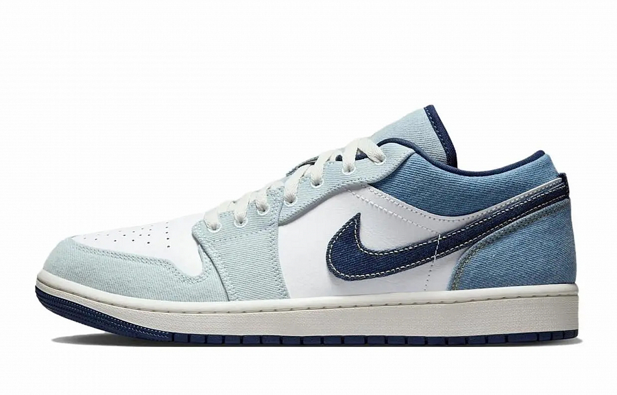 Jordan Air Jordan 1 Vintage Basketball Shoes Men Low Top Black/White/Blue/Gray купить в интернет-магазине Yoocart с быстрой доставкой по России.