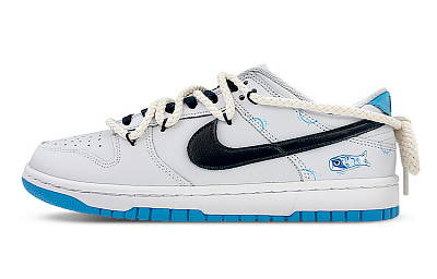 Nike Dunk Low Retro Low-Top Skateboard Shoes Men's Gray Blue Black