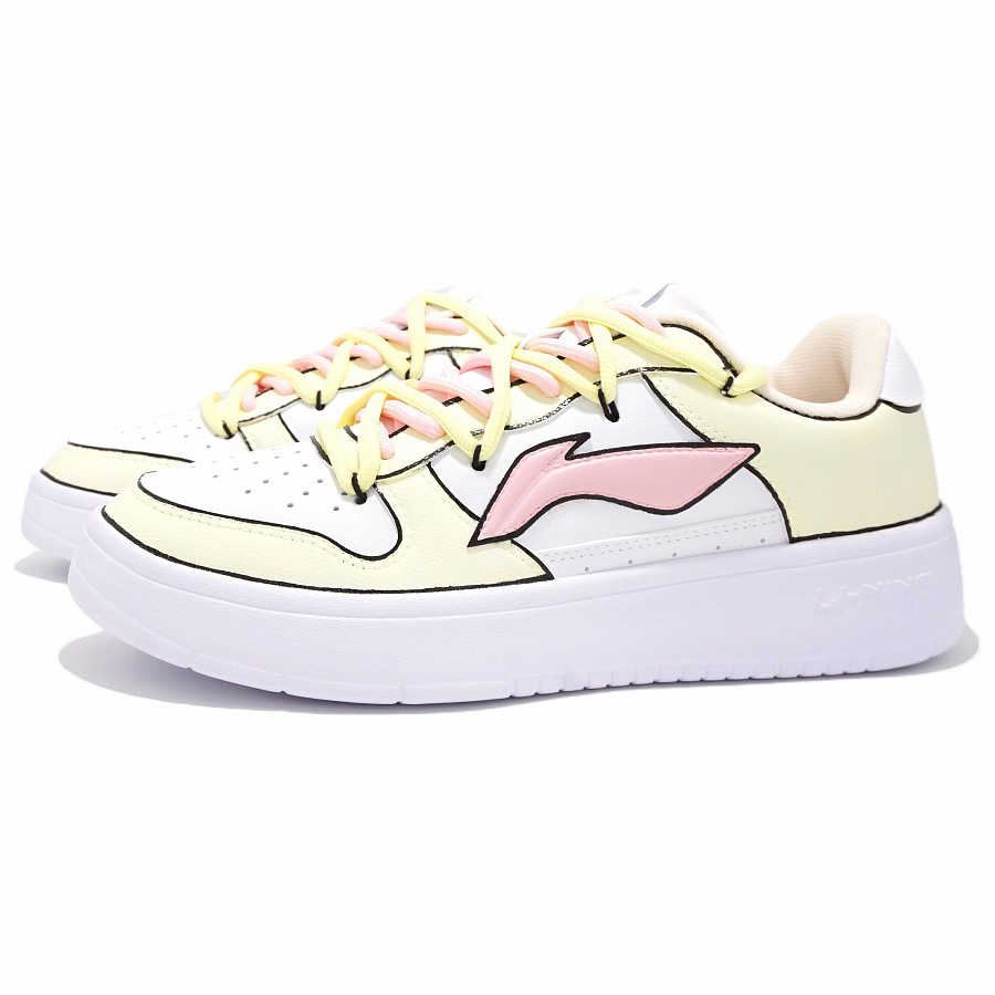 LiNing Pontoon Boats Anti Slip Wear Resistant Low Top Skateboard Shoes Women's Light Yellow купить в интернет-магазине Yoocart с быстрой доставкой по России.