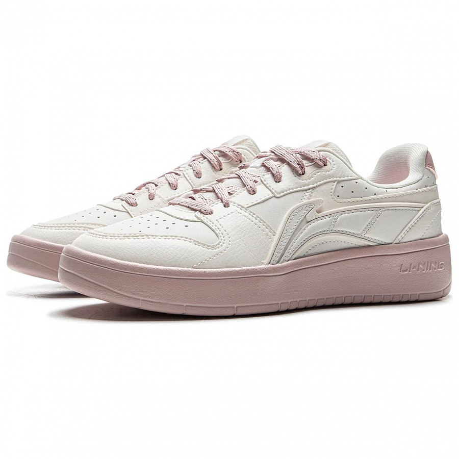LiNing Acer Truncatum Anti Slip Wear Resistant Low Top Casual Shoes Women's White Pink купить в интернет-магазине Yoocart с быстрой доставкой по России.