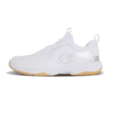 LiNing Ace Ⅴ Shock Absorbers Slip Resistant Abrasion Resistant Breathable Mid Top Badminton Shoes Unisex White