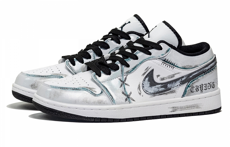 Jordan Air Jordan 1 Wound Care Abrasion Resistant Low Top Vintage Basketball Shoes Unisex Gray Green купить в интернет-магазине Yoocart с быстрой доставкой по России.