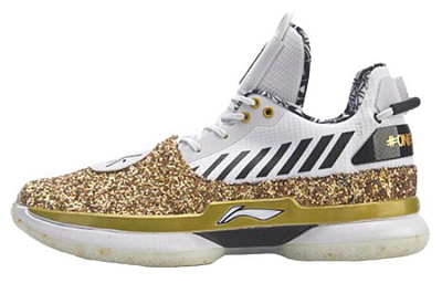 LINING WOW 7 Basketball Shoes Men Low-Top Gold/White