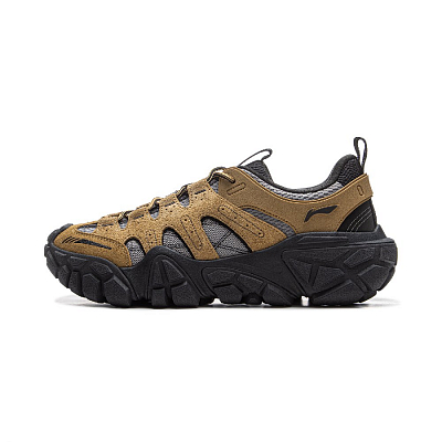 LiNing Dunes Cushioning Anti-Slip Wear-Resistant Breathable Height Increasing Low-Top Casual Shoes Men's Umber