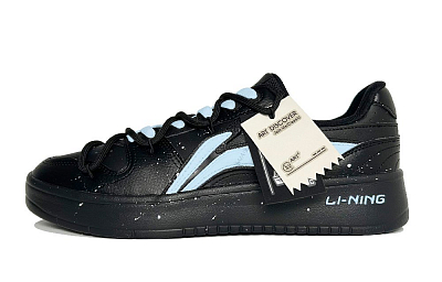 LiNing Acer Truncatum Anti Slip Wear Resistant Low Top Skateboard Shoes Men's Black Blue
